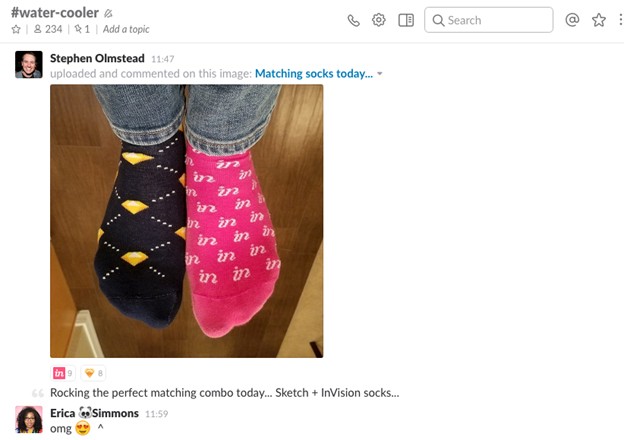 They have a channel named #water-cooler for everything fun